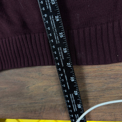 Nautica Striped Crewneck Sweater Mens M Burgundy Navy White