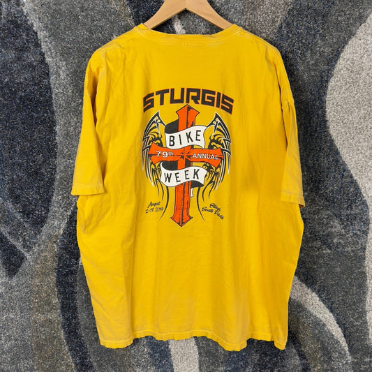 Sturgis Bike Week 2019 Comfort Colors Tee Mens 2XL Yellow
