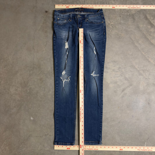 Levi's 524 Too Superlow Jeans Womens 27x33 Distressed