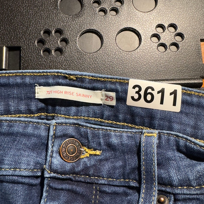 Levi's 721 High Rise Skinny Jeans Womens 29x30 Dark Wash