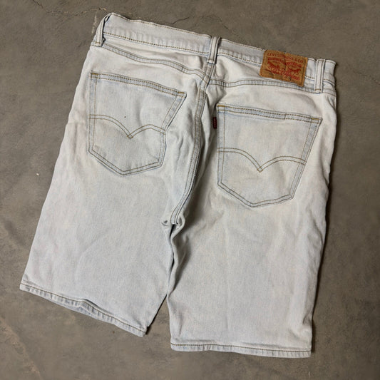 Levi's 505 Regular Fit Denim Shorts Mens 32 Light Blue Casual Baggy Summer