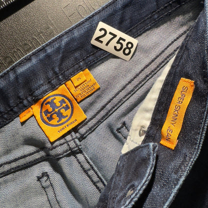 Tory Burch Super Skinny Jean Womens 25 Dark Blue