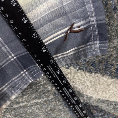 Rusty Board Shorts Mens 32 Green Plaid Ombre Surf Trunks