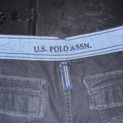 US Polo Assn Cargo Shorts Mens 32 Black Utility Baggy Skater