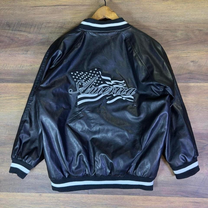 Vintage Steve & Barry's Varsity Jacket Mens S Black America