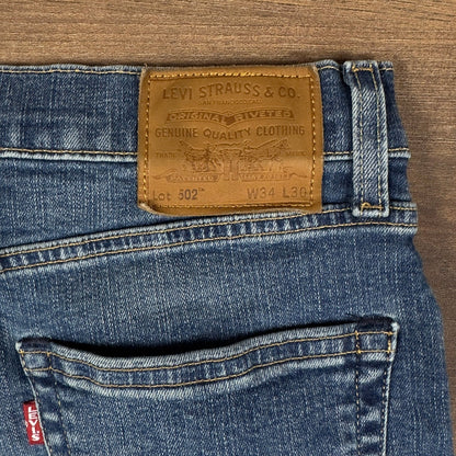 Levis Premium 502 Taper Jeans Mens W34 L30 Medium Wash Blue