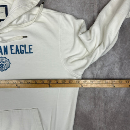 American Eagle Super Soft Hoodie M White Blue Crest Logo