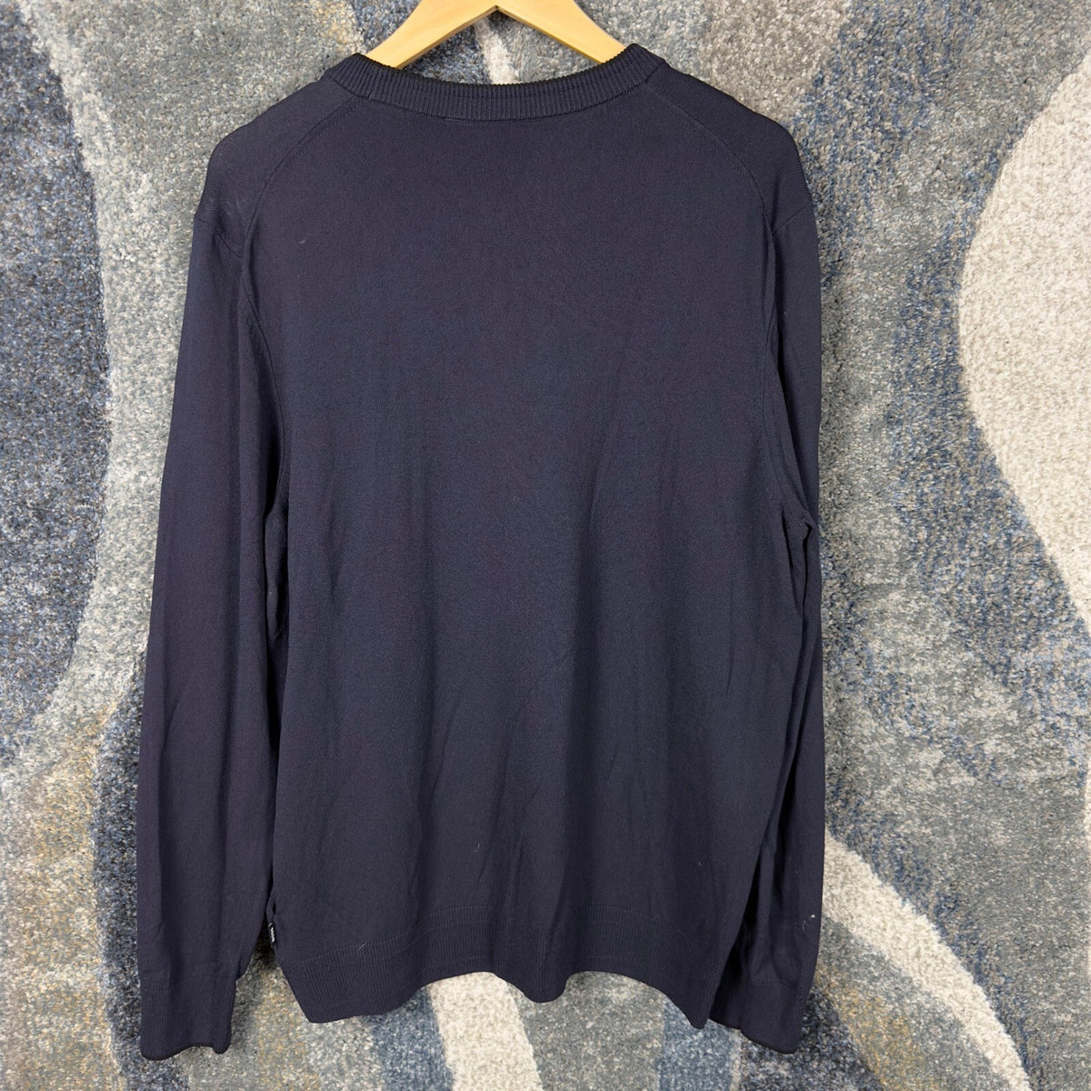 Hugo Boss Crew Neck Sweater Mens L Navy Blue Quiet Luxury