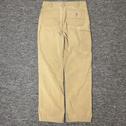 Carhartt Relaxed Fit Pants Mens 33x32 Khaki Baggy Workwear