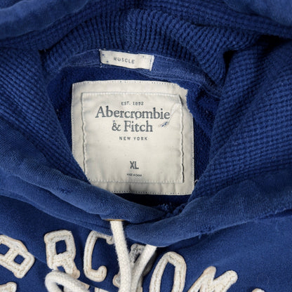 Abercrombie & Fitch Muscle Fit Hoodie Mens XL Navy Graphic