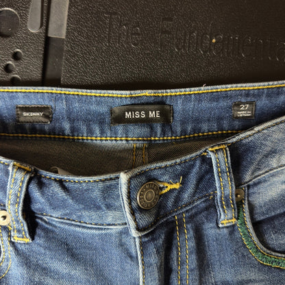 Miss Me Skinny Jeans Womens 27 Medium Wash Contrast Stitch