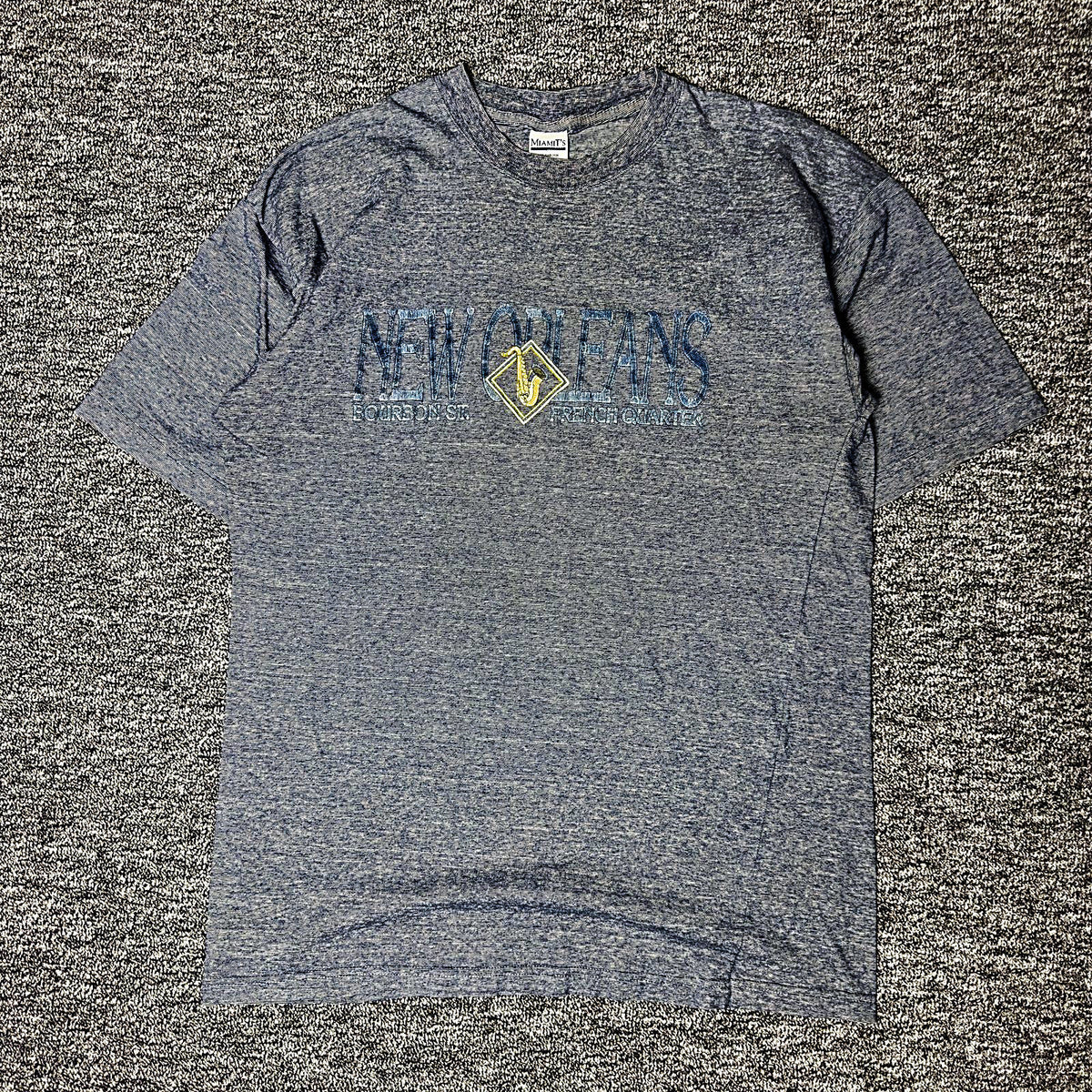 Miamit's New Orleans Tee Mens XL Blue Saxophone Graphic