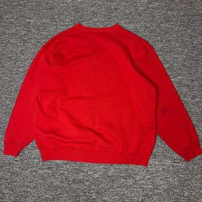 Oneita Cockatoo Parrot Print Crewneck Sweatshirt XXL Red