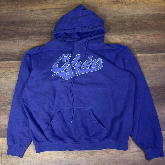 Ohio Est 1803 Pullover Hoodie Mens 2XL Purple Graphic