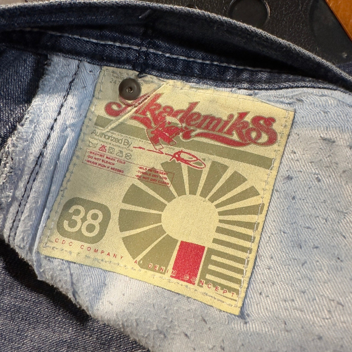 Vintage Akademiks Baggy Jeans Mens 38 Blue Y2K Hip Hop Embroidered Logo