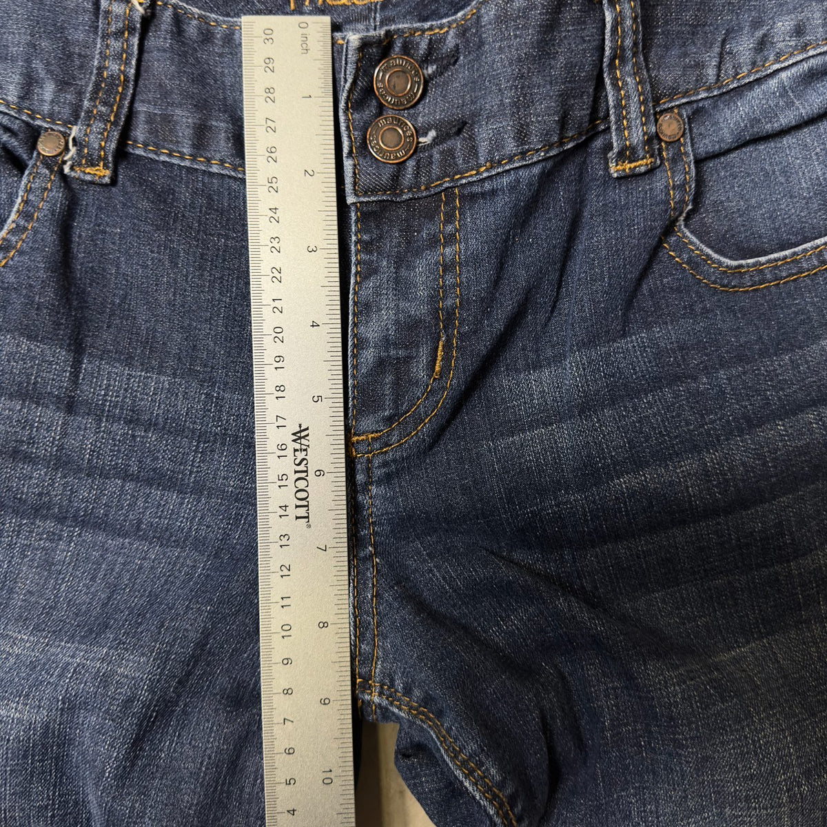 Maurices Bootcut Jeans Womens 9/10 Short Dark Wash Stretch