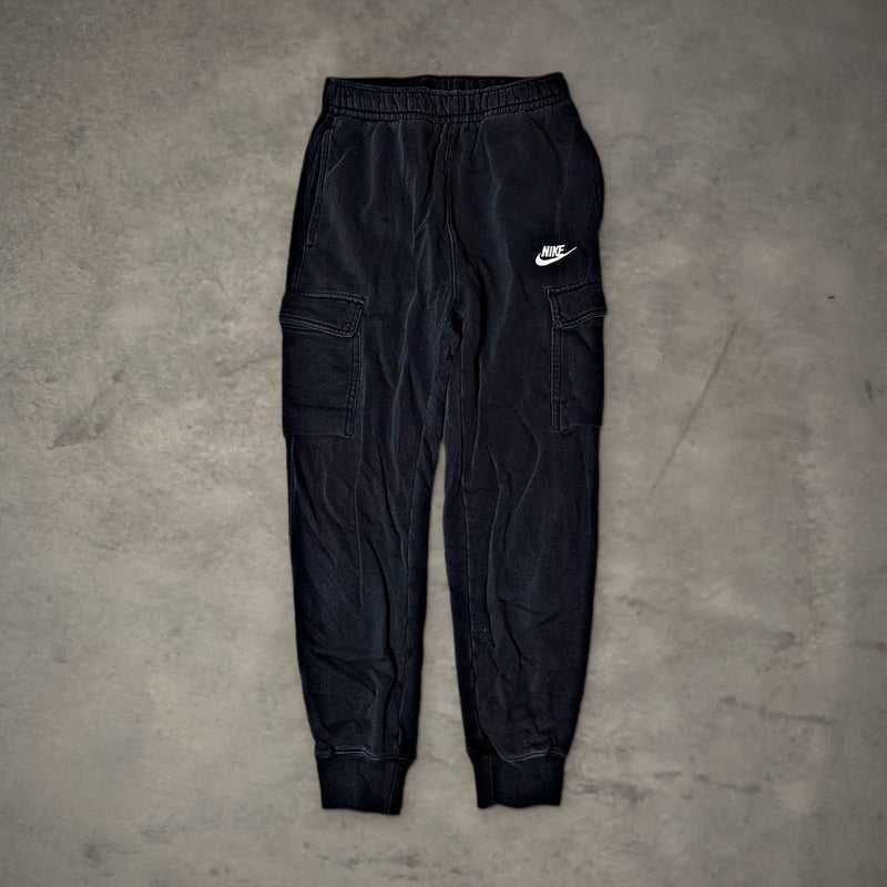 Nike Fleece Cargo Joggers Sweatpants Mens XS Black Faded