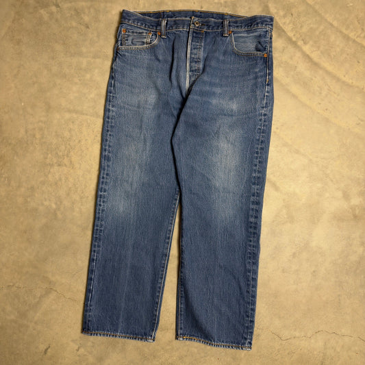 Levis 501 Straight Leg Jeans Mens 38x30 Blue Baggy Streetwear Denim