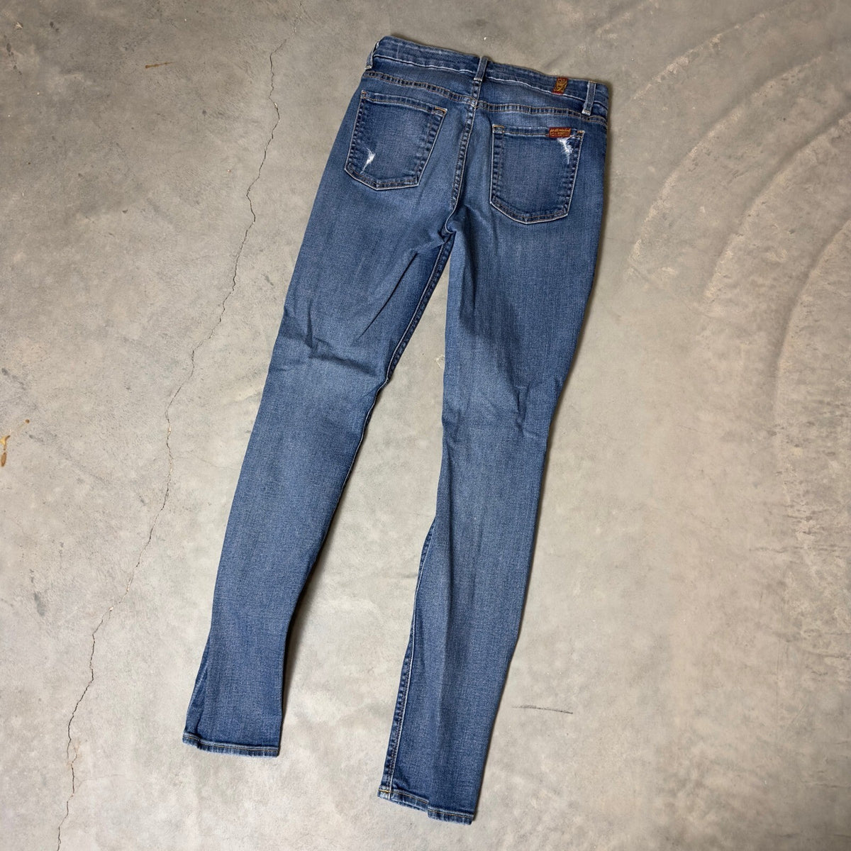 7 For All Mankind High Waist Skinny Jeans Womens 28 Blue