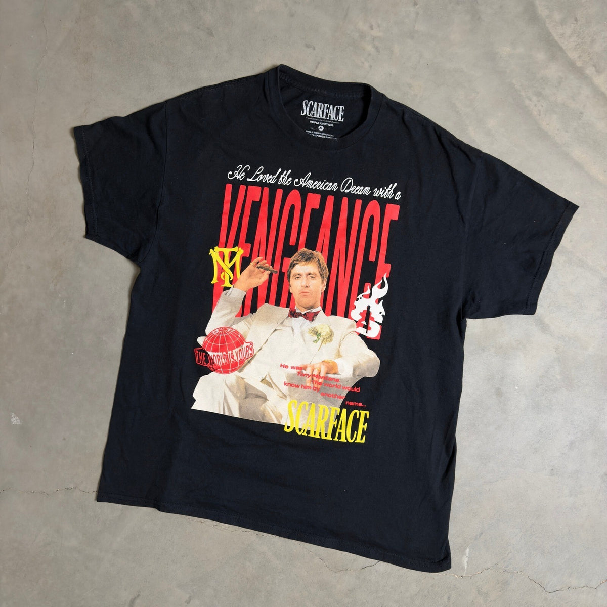 Scarface Ripple Junction T-Shirt Mens XL The World Is Yours