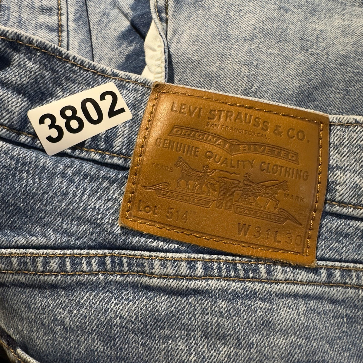 Levi's Premium 514 Jeans Mens 31x30 Light Wash Clean