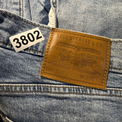 Levi's Premium 514 Jeans Mens 31x30 Light Wash Clean
