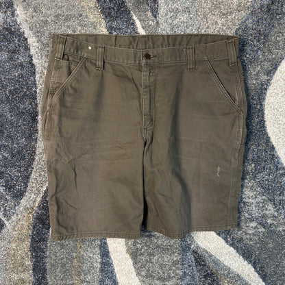 Carhartt B147 Canvas Work Shorts Mens 40 Olive Green Baggy