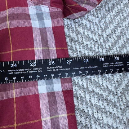 Cabela's Plaid Button Down Shirt Mens XL Burgundy Outdoor