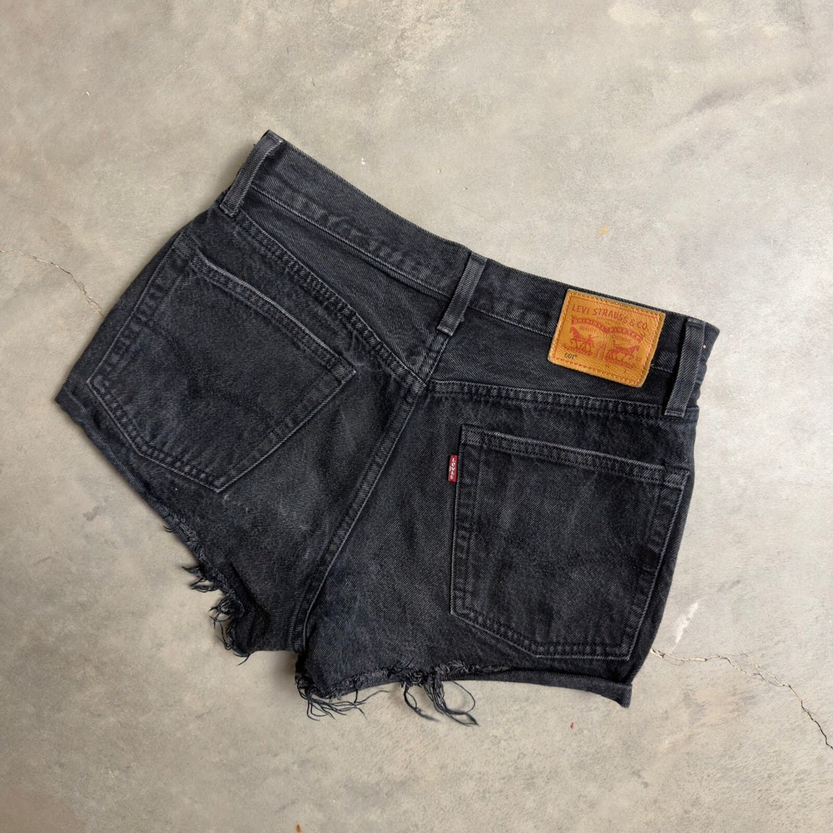 Levi's 501 Original Cut Off Denim Shorts Womens 26 Black