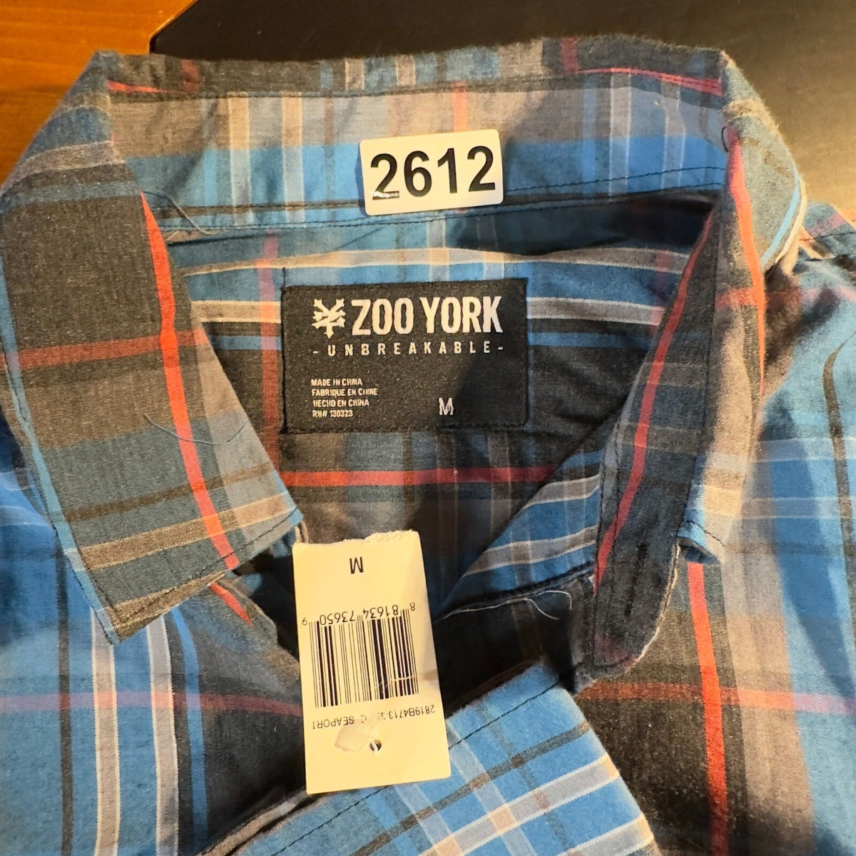 NWT Zoo York Plaid Flannel Button Down Shirt Mens M Blue Y2K