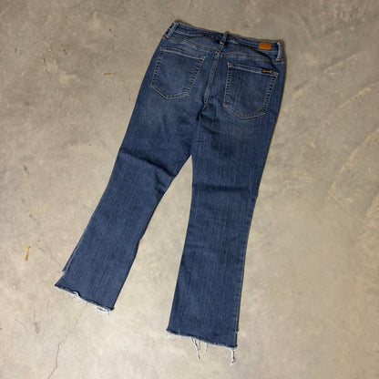 Seven7 Bootcut Jeans Womens 6 Blue Raw Hem