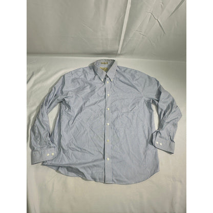 Eddie Bauer Men's Large Blue White Stripe Button Down Shirt