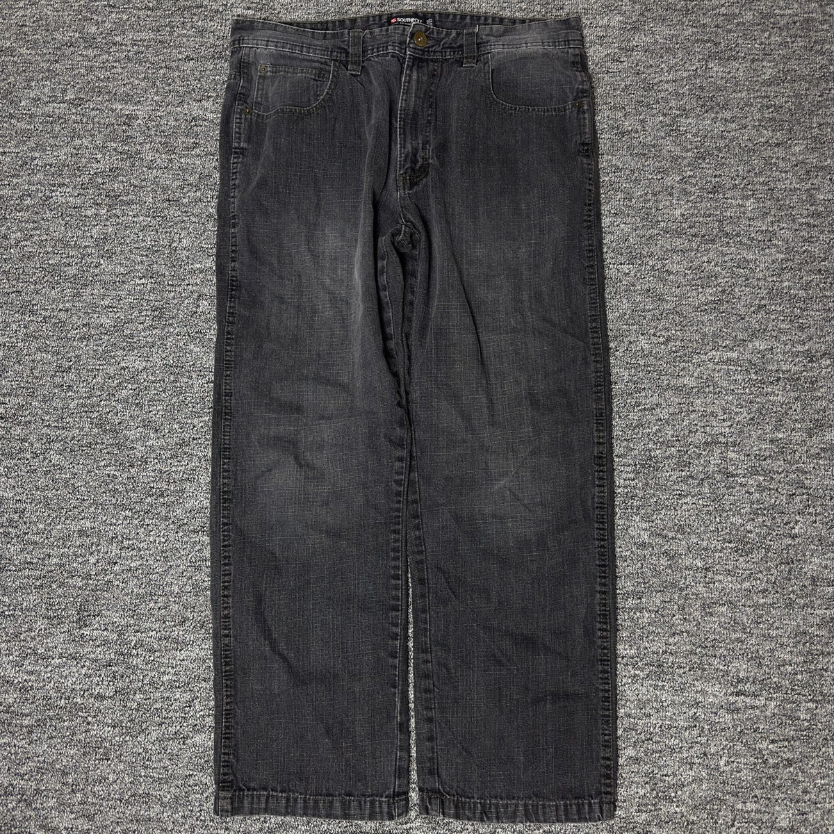 Southpole Mens Jeans 36x32 Relax Fit Black Wash Baggy Y2K