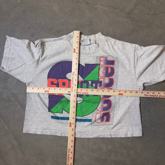 Vintage Trends Sport & Soccer Colorblock Graphic Crop Tee OS
