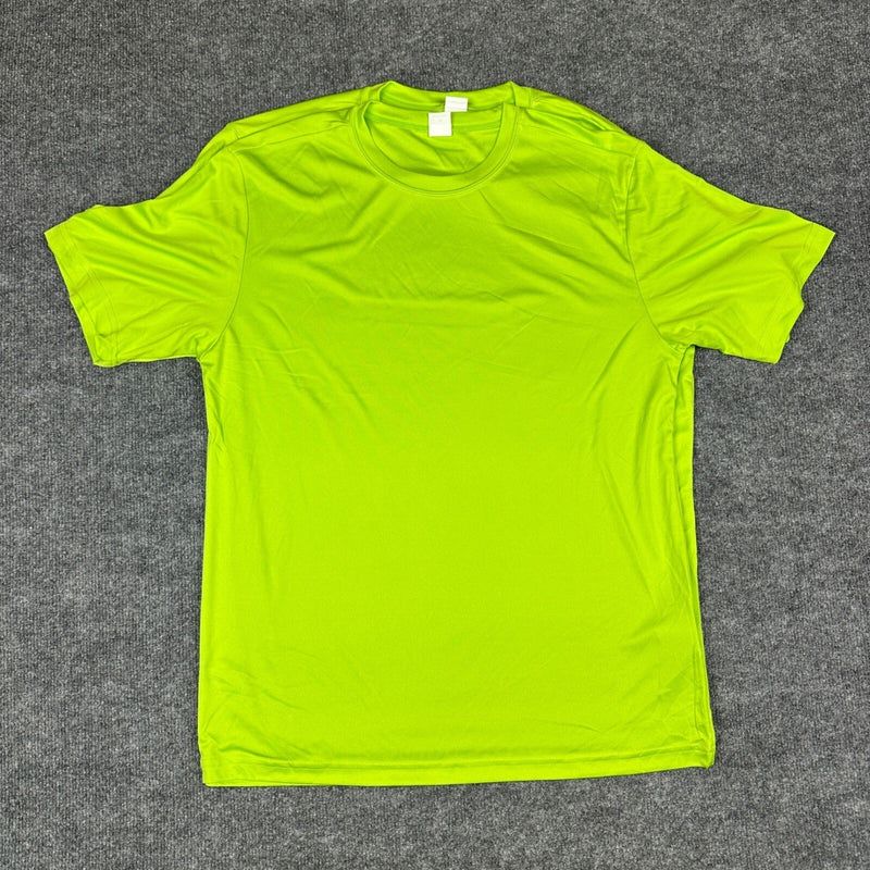 Lot of 2 Sport-Tek ST350 Workout Tees Mens M Lime Shock NWT