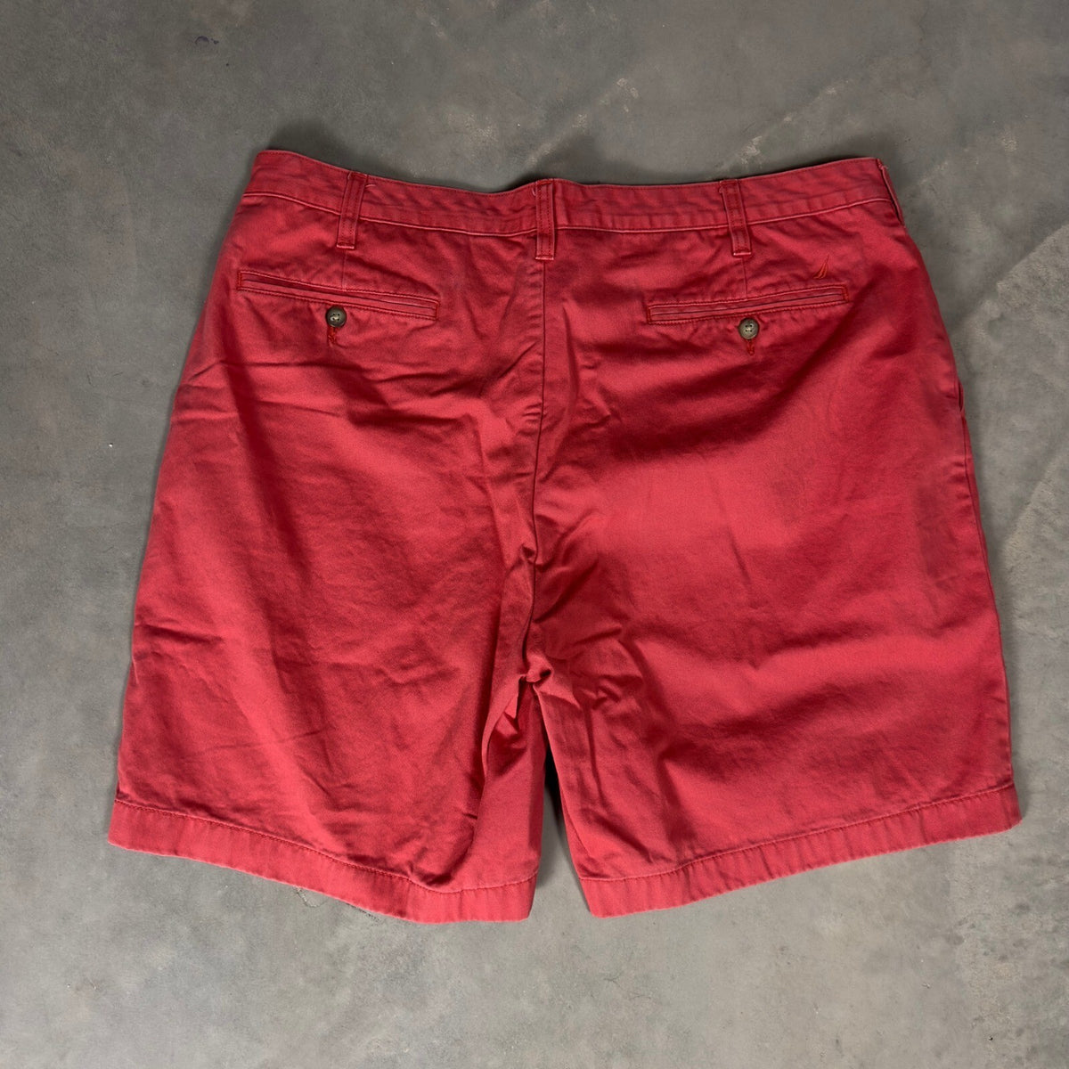 Nautica The Deck Short Mens 40 Red Cotton Chino Baggy Preppy