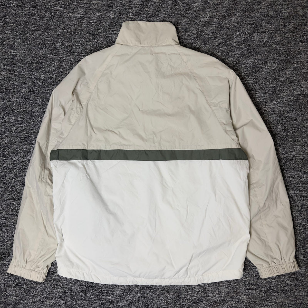 Nautica Windbreaker Jacket Mens L Cream Olive Color Block