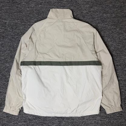 Nautica Windbreaker Jacket Mens L Cream Olive Color Block