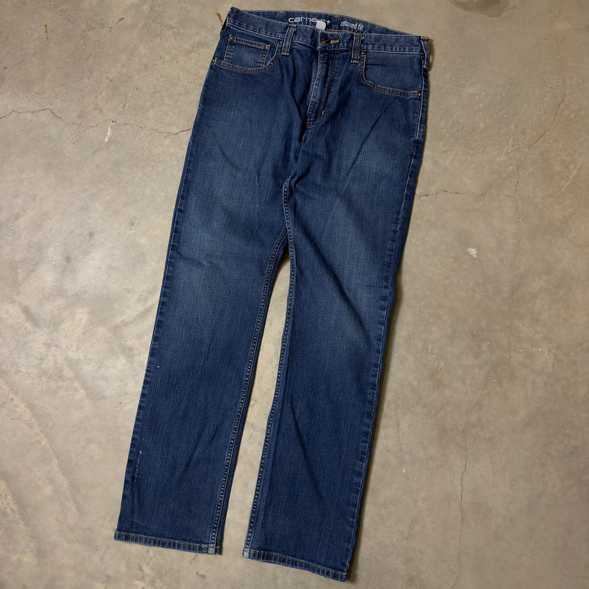 Carhartt Relaxed Fit Jeans Mens 33x32 Dark Wash Denim