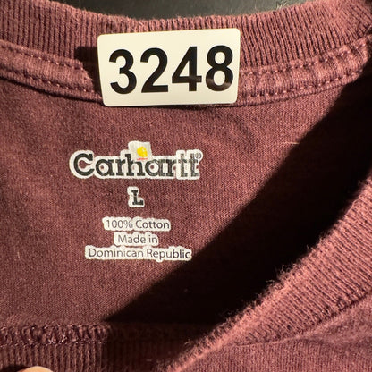 Carhartt Pocket T-Shirt Mens L Burgundy Workwear Tee