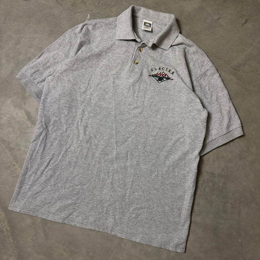 Vintage Cotton Deluxe Glacier Polo Mens L Gray