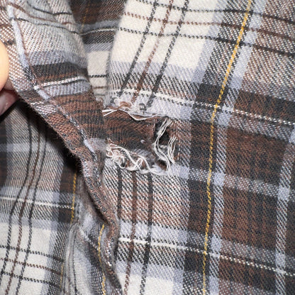 Woolrich Plaid Flannel Shirt Mens Brown Classic Workwear