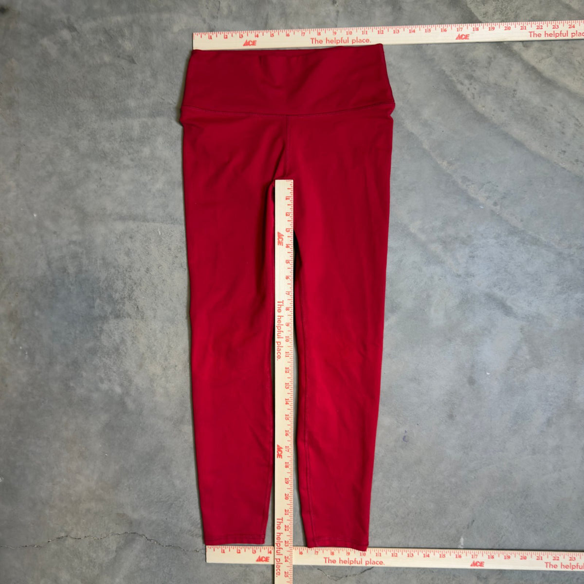 Fabletics High Waist Leggings Womens Red Athletic Pockets