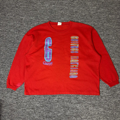 Vintage 1996 Guess Georges Marciano Sweatshirt Sz L Red