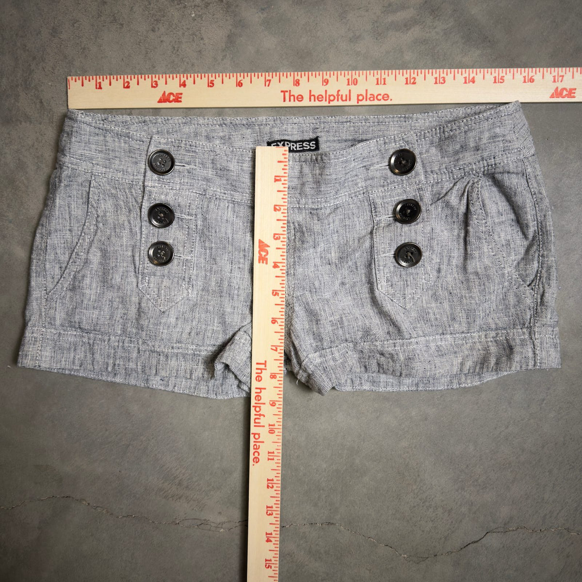 Express Textured Shorts Womens Gray White