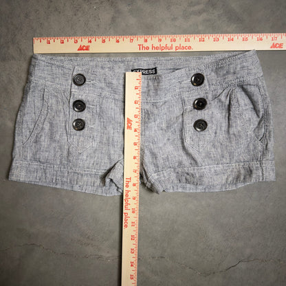 Express Textured Shorts Womens Gray White