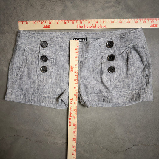 Express Textured Shorts Womens Gray White