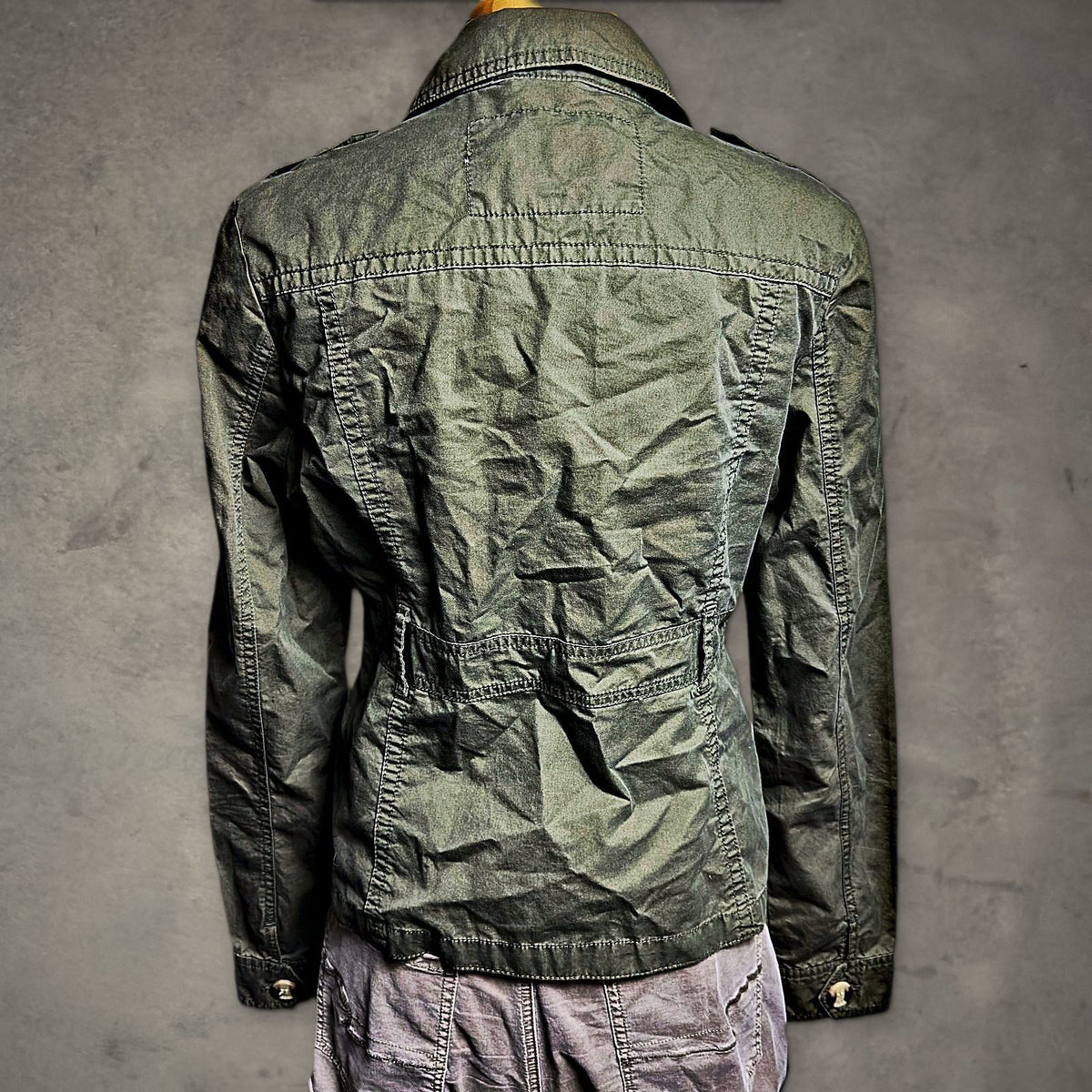 Arizona Jean Company Utility Jacket Womens L Olive Green