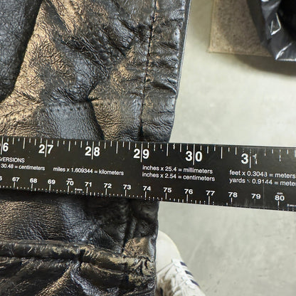 Vintage Tudor Court Patchwork Leather Jacket Womens XL Black Grunge Streetwear