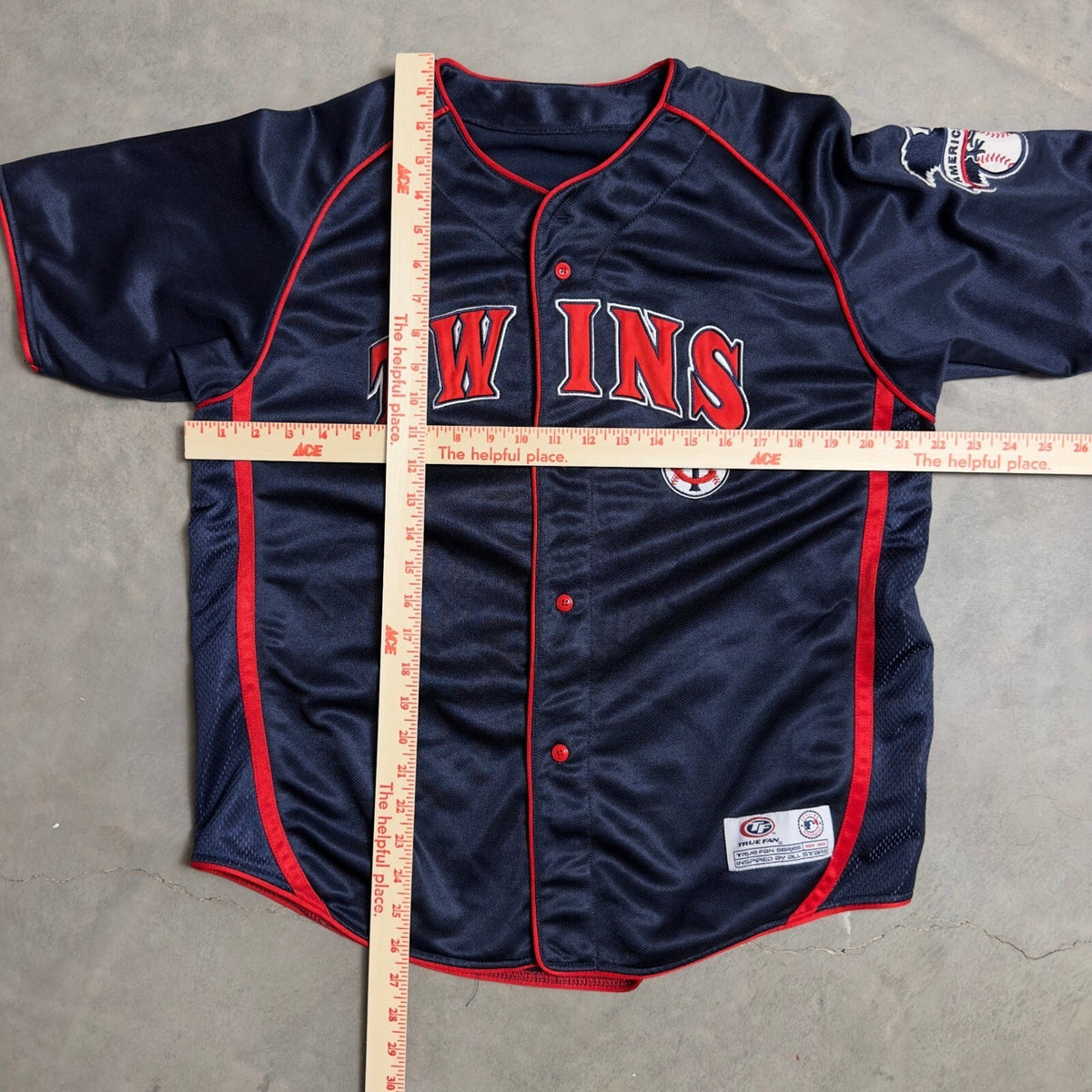 Vintage Y2K True Fan Minnesota Twins Jersey Mens L Navy MLB